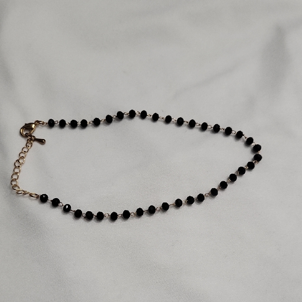 Black Beaded Ankle Bracelet